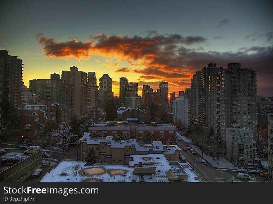 City Buildings during Sunset