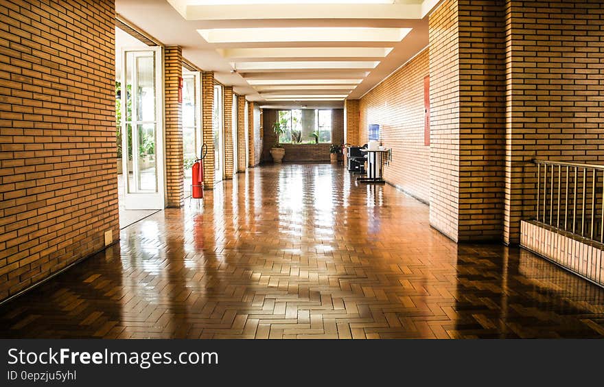 Brown Wooden Flooring Hallway