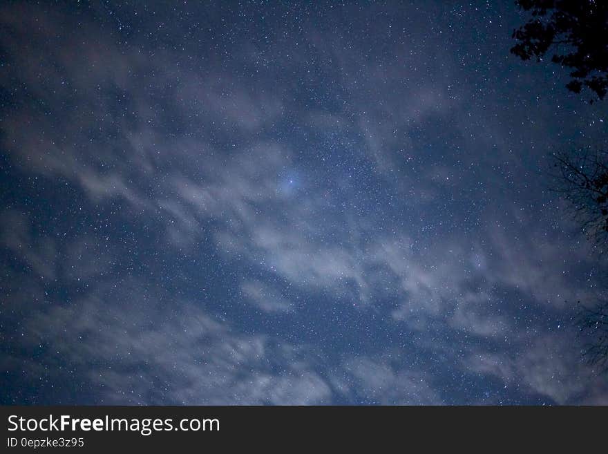 Scenic view starry night sky with cloudscape. Scenic view starry night sky with cloudscape.