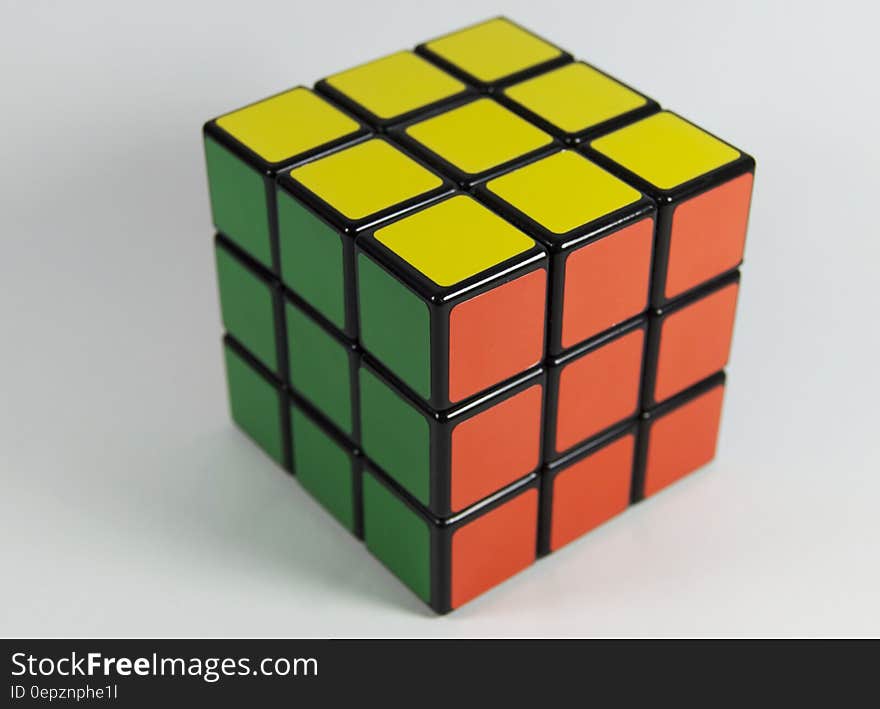 A Rubik's cube on a white background. A Rubik's cube on a white background.