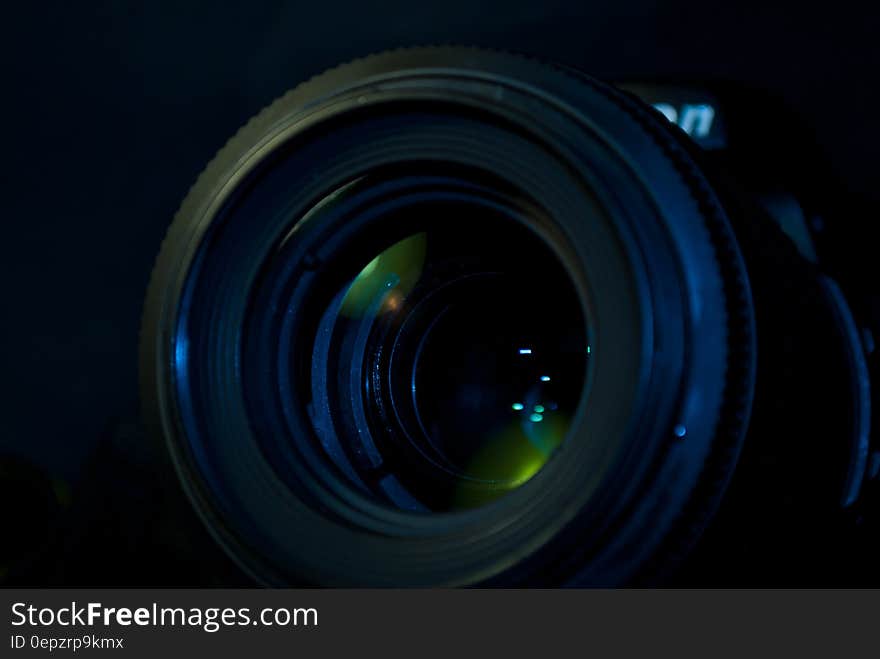 Close up of camera lens optics. Close up of camera lens optics.