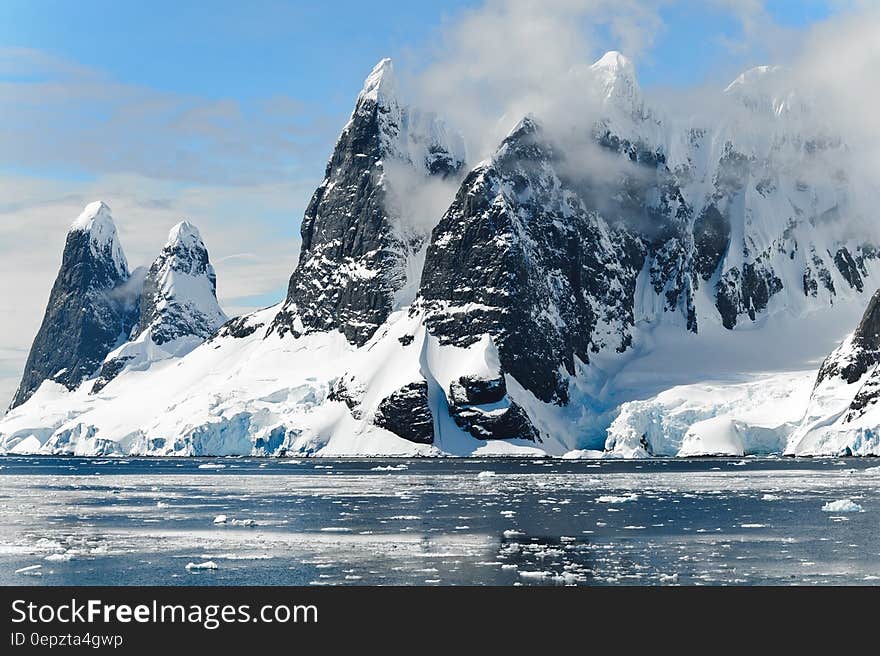 Mountain Covered White Snow