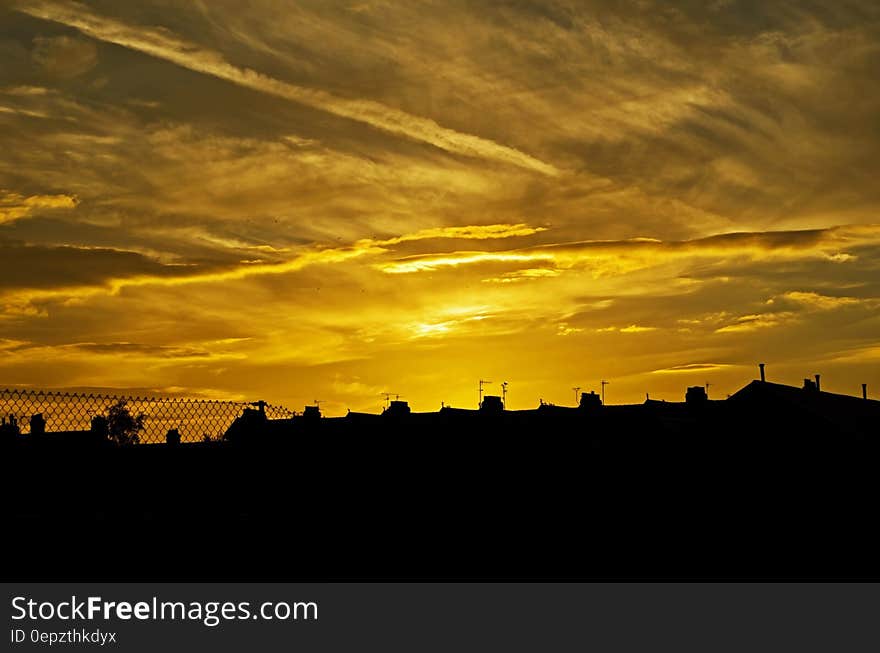 Buildings Silhouette during Sunset