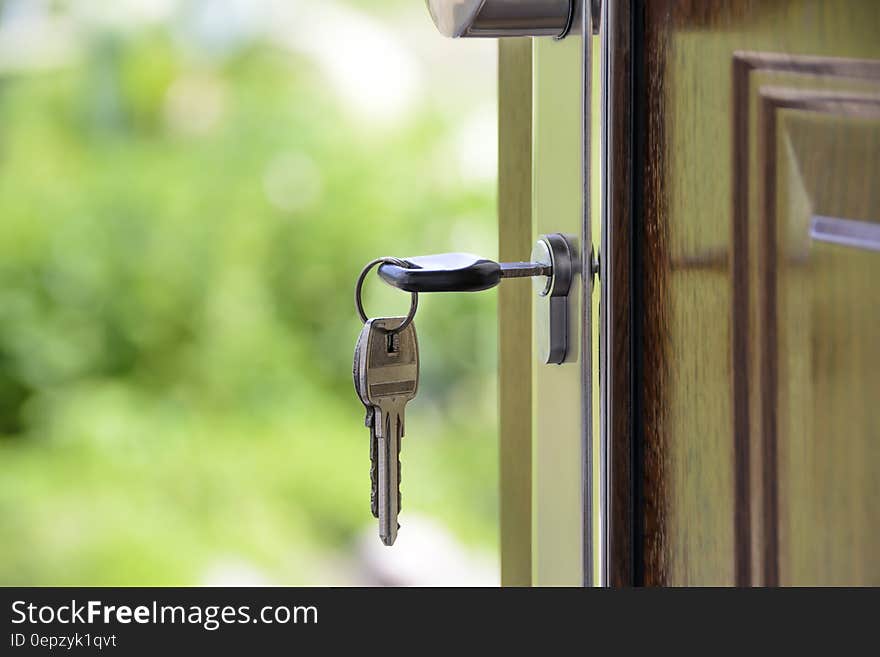 Black Handled Key on Key Hole