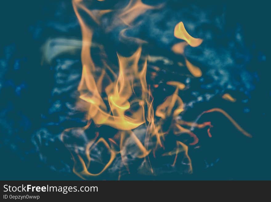 Yellow Flame on Clear Water