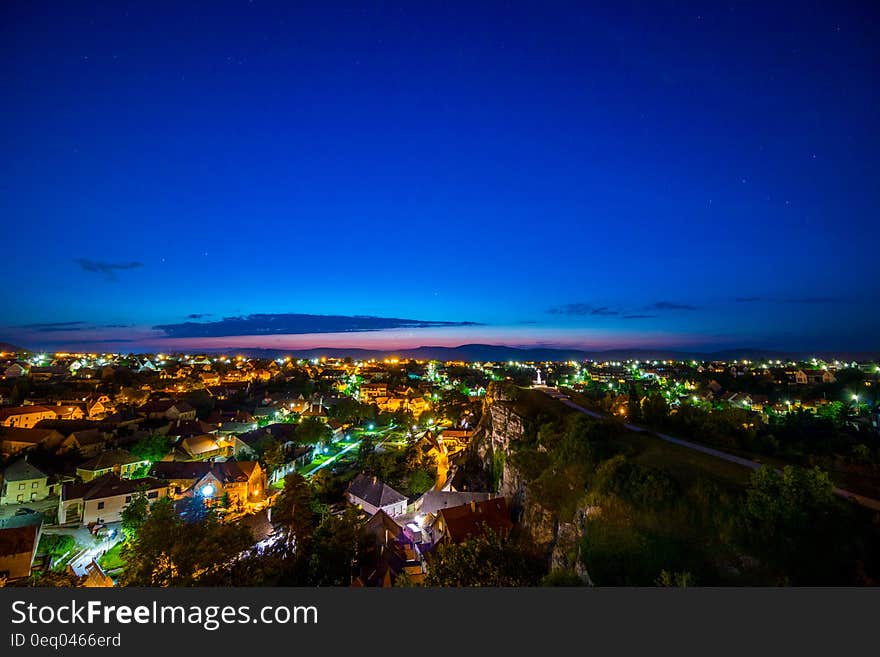 Areal Photography of House during Night Time