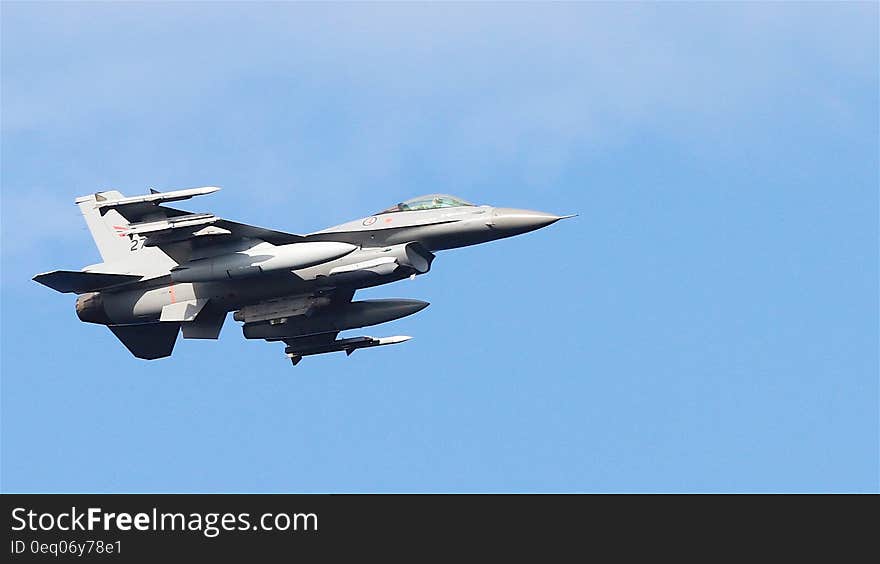 Grey Fighter Jet Flying