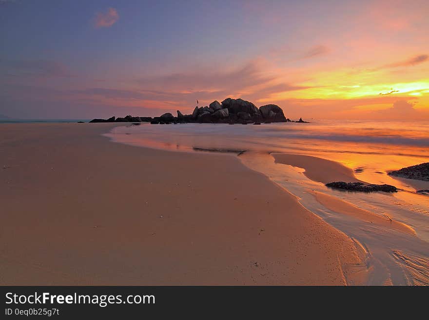 Sea Shore View on Sunset