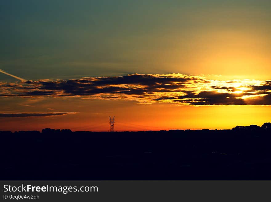 A colorful sunset sky and clouds. A colorful sunset sky and clouds.