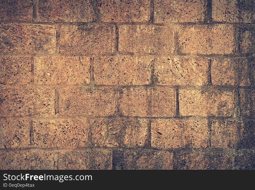 Brown and Black Brick Wall Close Up Shot Photography