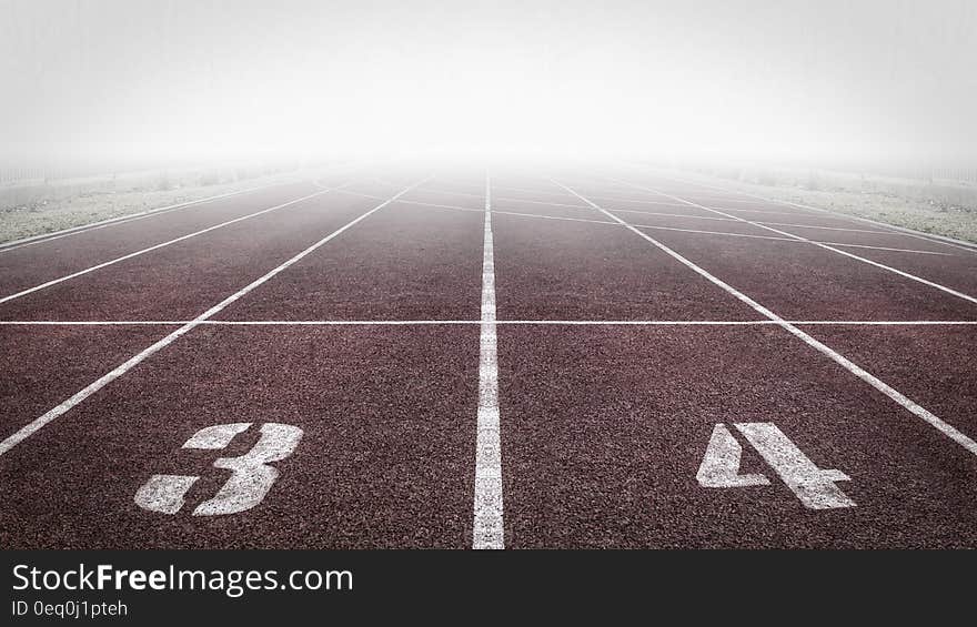 Brown and White Track Field