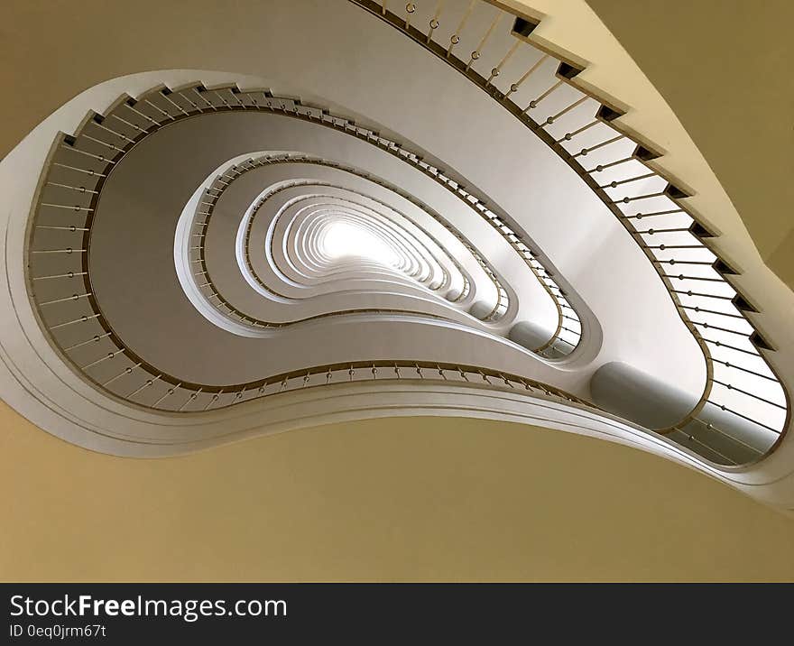 Beige and Brown Spiral Stair