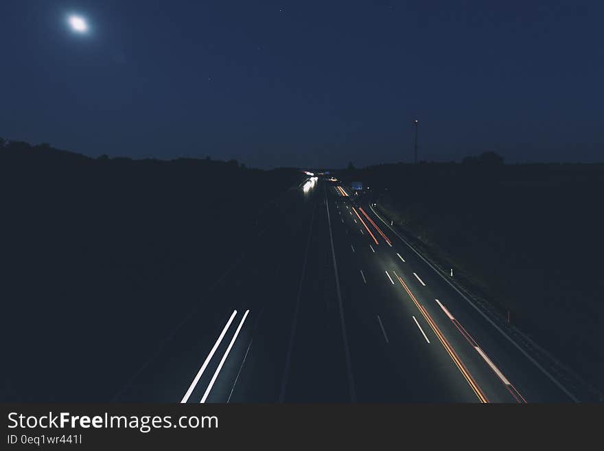 Cars on Road in Long Exposure Photo