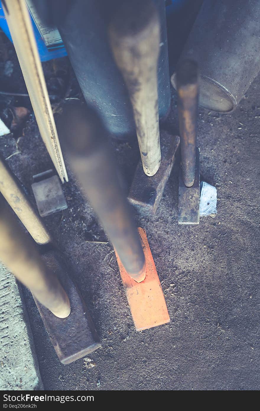 Brown Wooden Hammer 4 Set on Floor