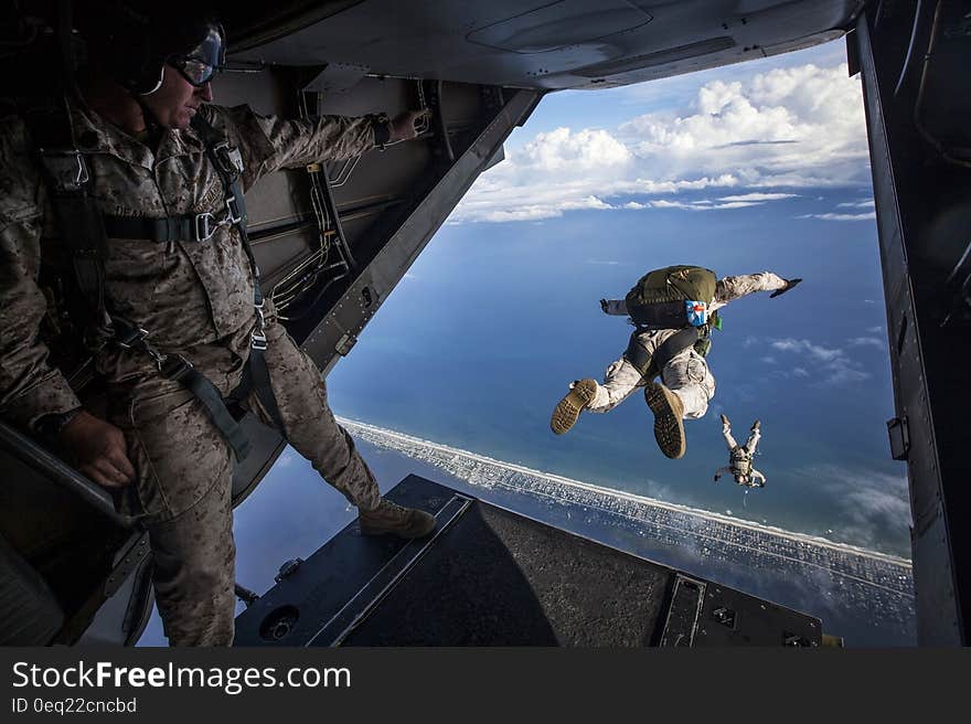 Militray Men Sky Diving