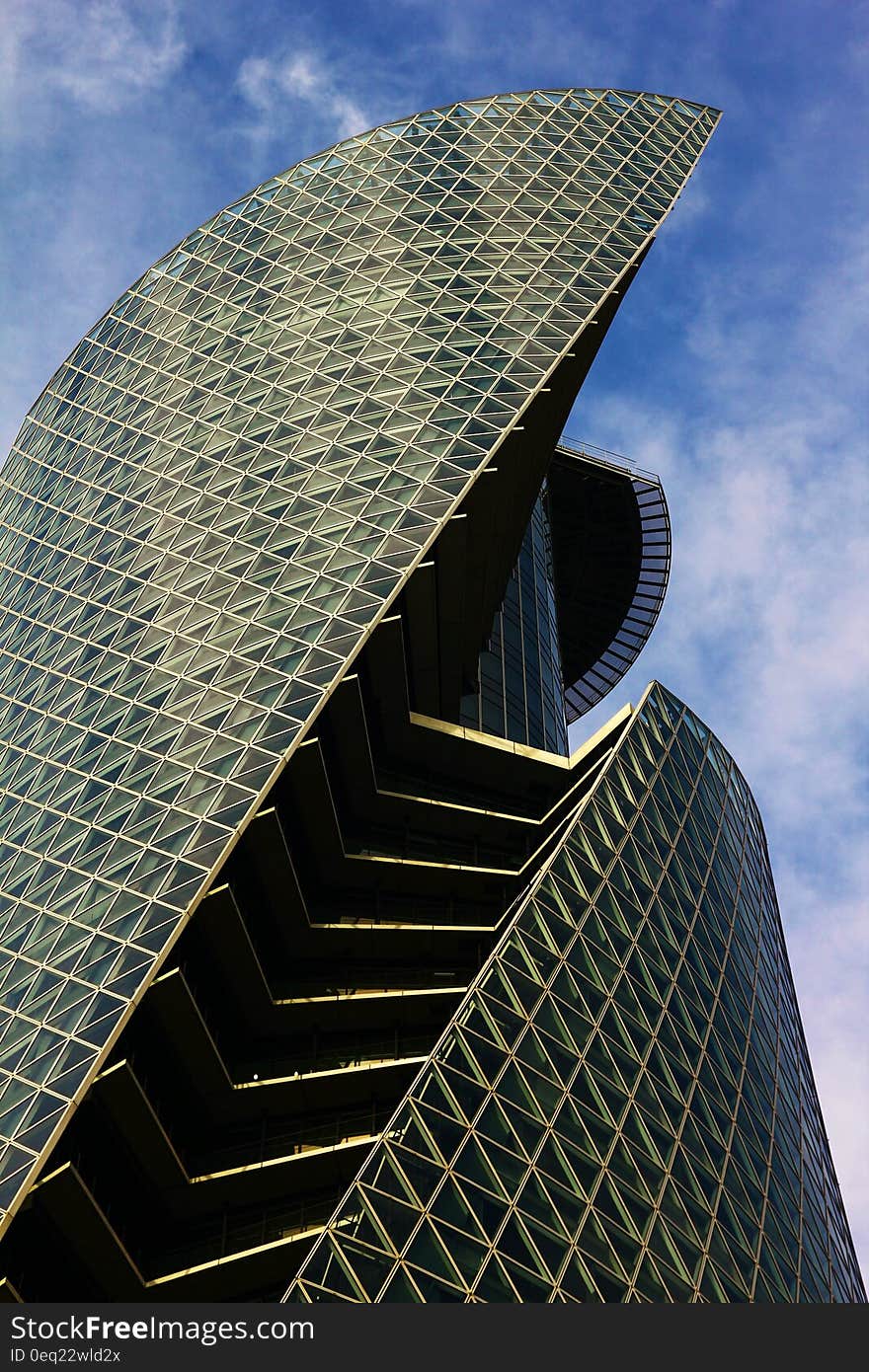 Green Tower Under Blue and White Cloud Sky