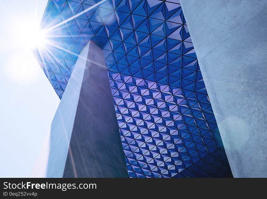 Sunlight reflecting off front of modern architecture on sunny day. Sunlight reflecting off front of modern architecture on sunny day.