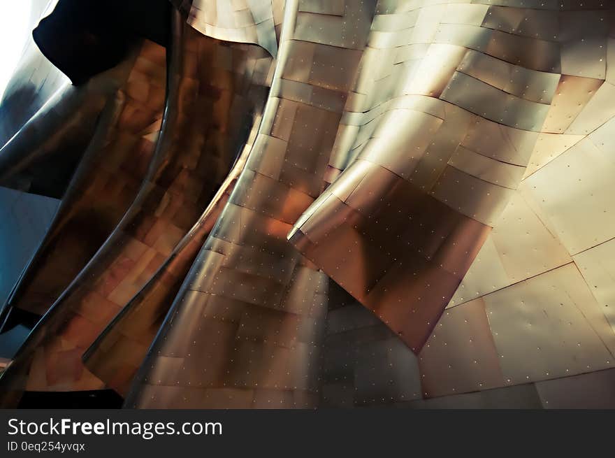 Abstraction of metal plates on curved walls. Abstraction of metal plates on curved walls.