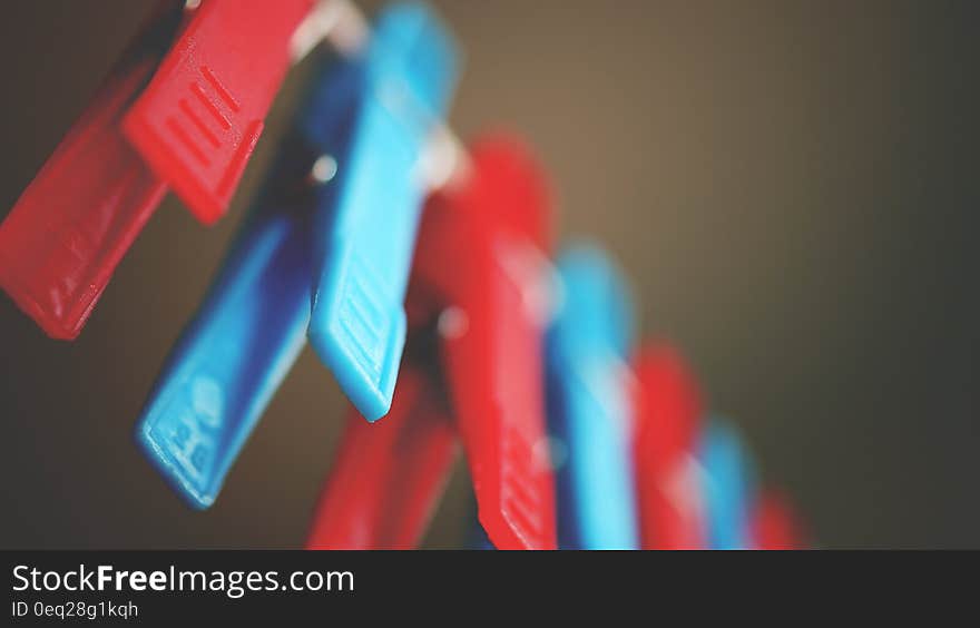 Red and Blue Plastic Pegs