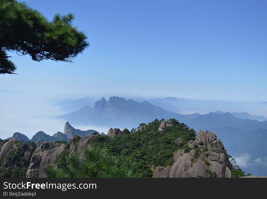 Mountain Under Clear Blue Sky