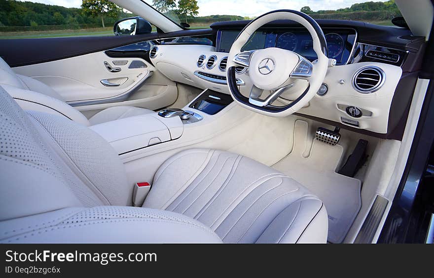 White Mercedes Benz Interior Design