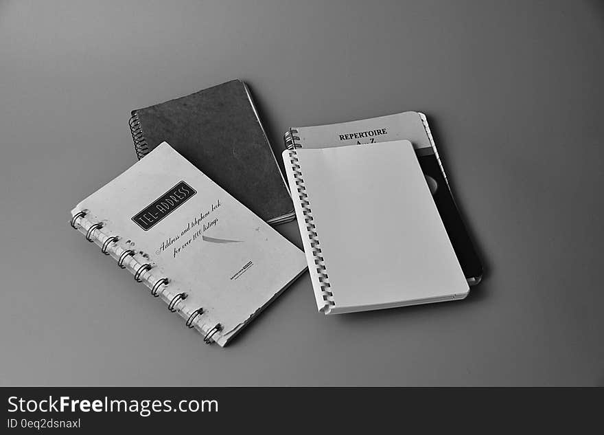 White Notebook on White and Black Book