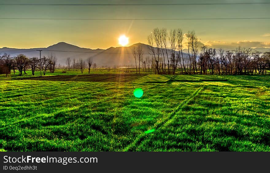 Golden Hour View on the Mountain