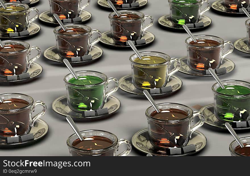 Clear Glass Teacup With Chocolate Drink