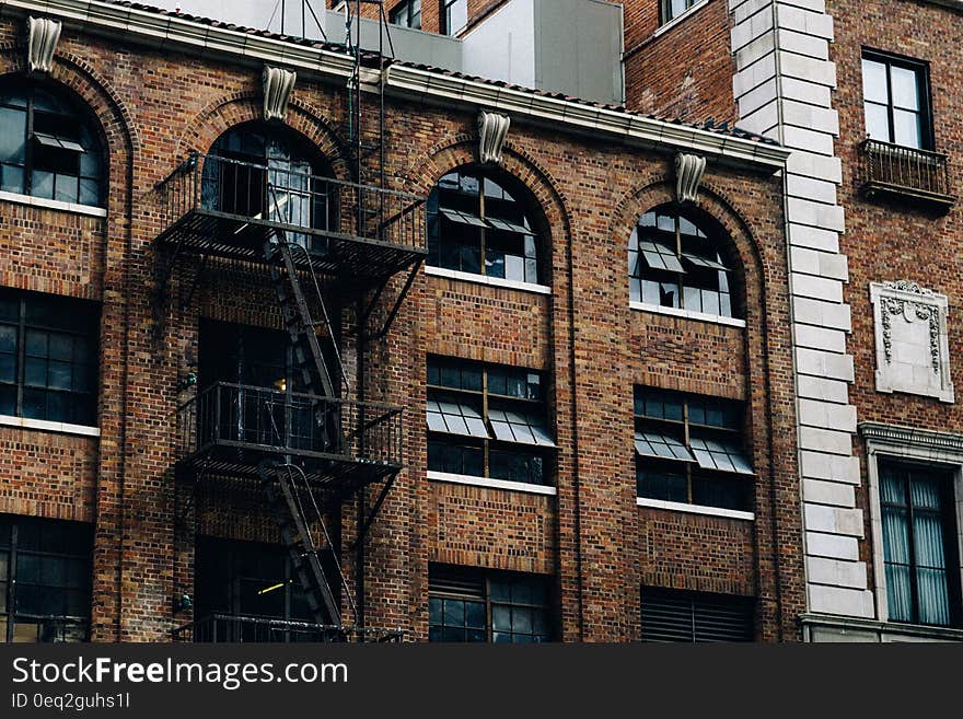 An old brick house facade.