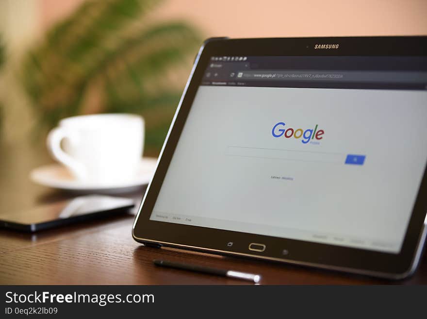 Black Samsung Tablet on Google Page