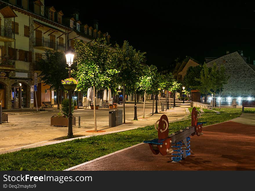 Empty Seesaw during Nighttime