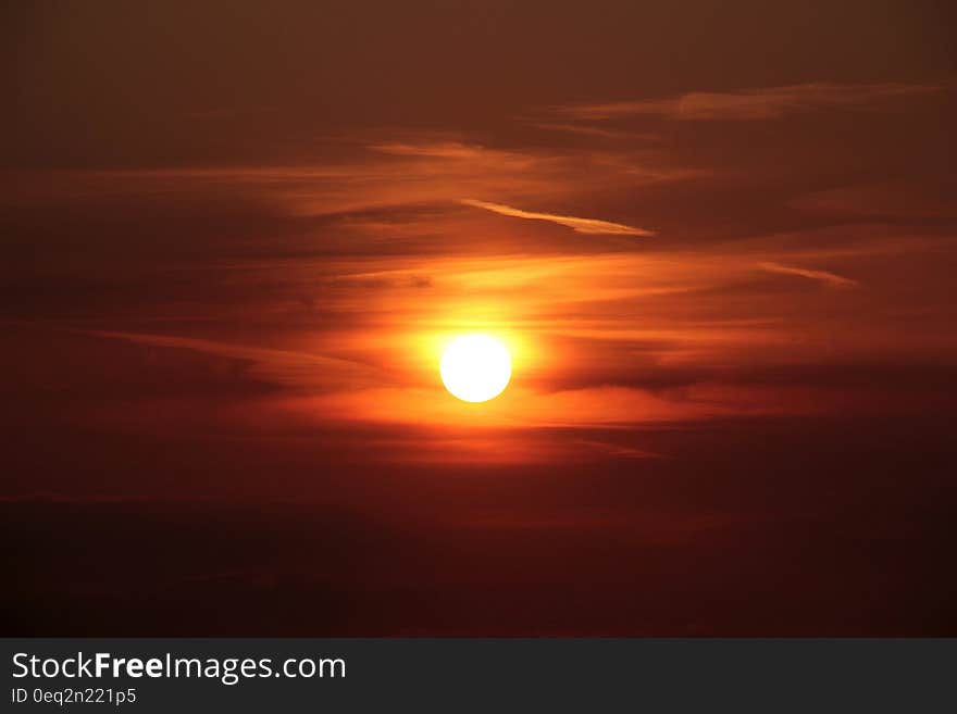 Orange Sun during Sunset