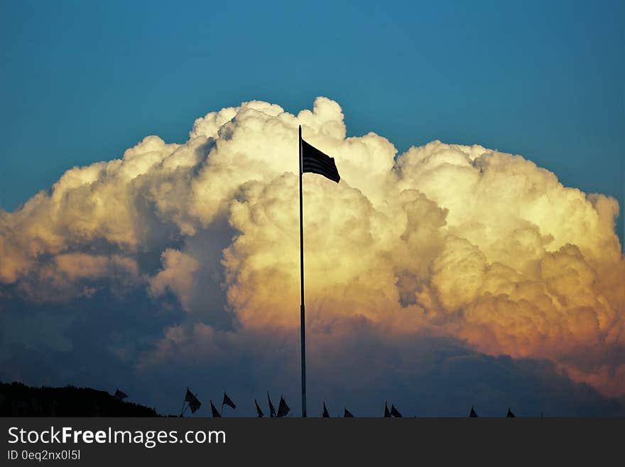 Photography of Flag Pole With Drawn Flag