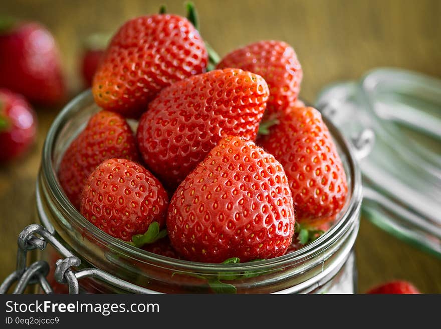 Strawberry in Glass Fido Jar