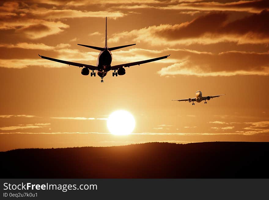 Silhouette of Airplanes