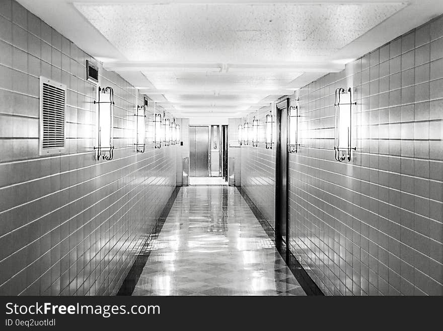 Empty corridor inside building