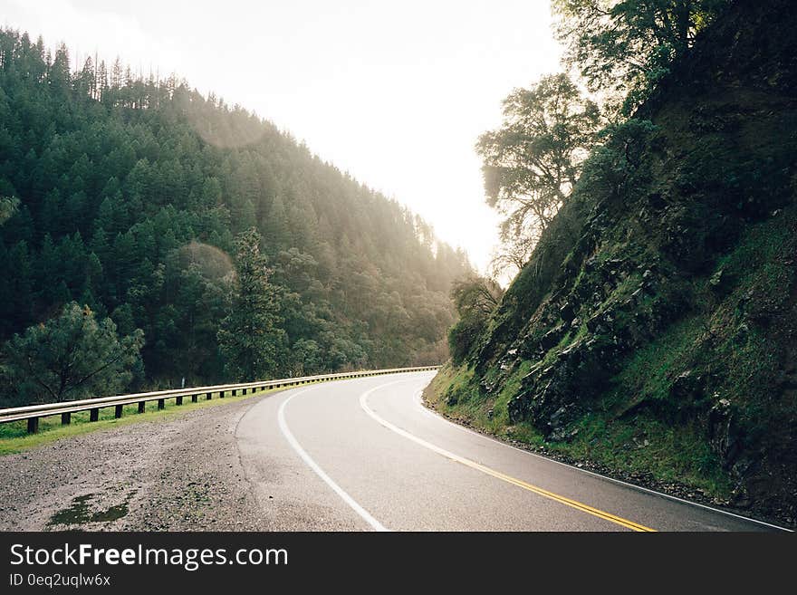 Road curve in the mountains. Road curve in the mountains