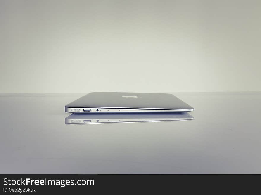 Silver Electronic Device on a Surface