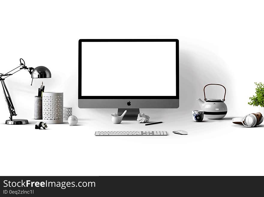 Silver Imac Near White Ceramic Kettle