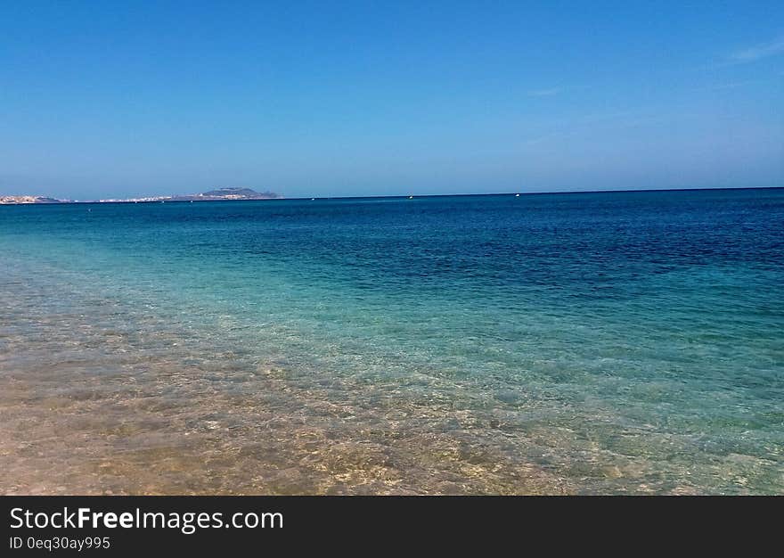 Blue Seashore Beach at Daylight Photography