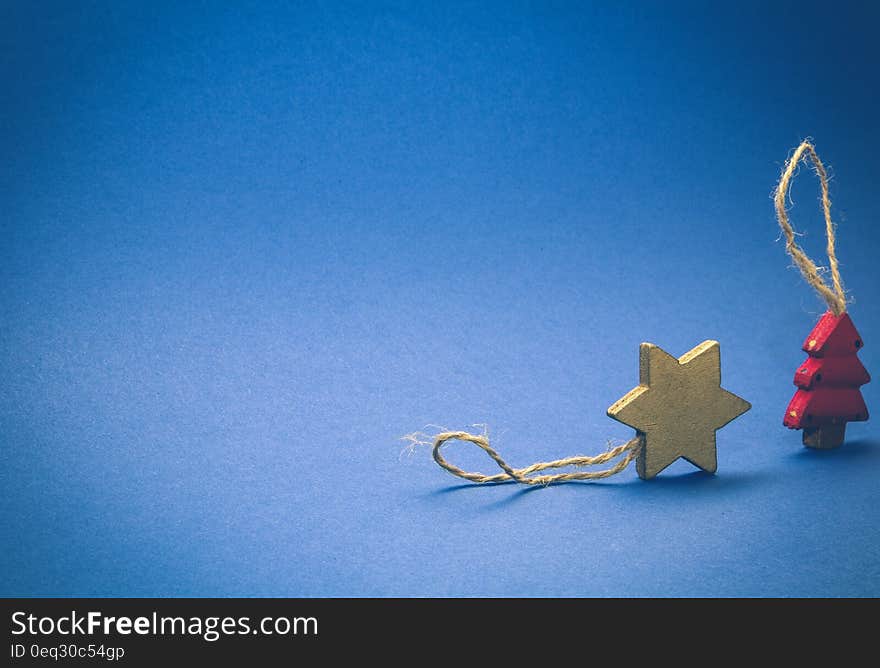 Brown Star and Red Tree Decoration