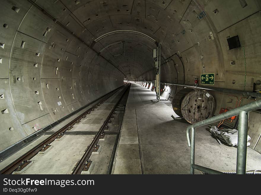 Architectural Photo of Train Tunnel Interior