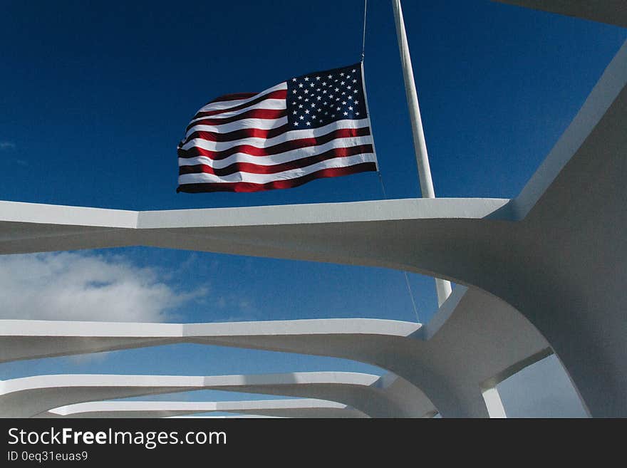 U.s.a Flag Waving during Daytime