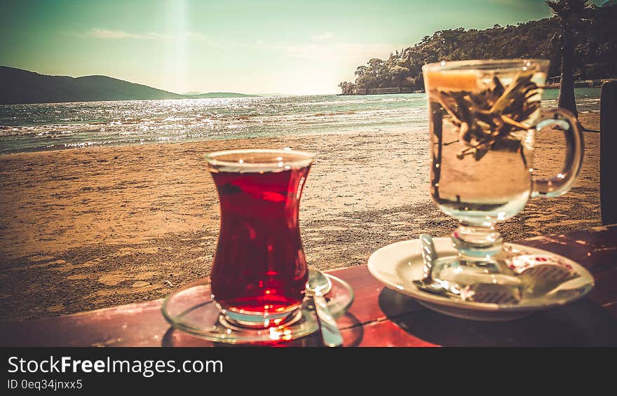 Clear Turkish Glass on Saucer