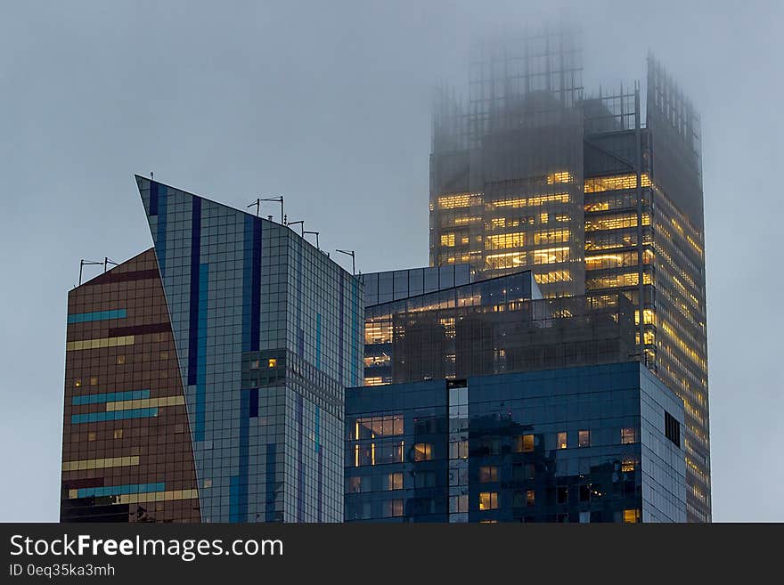 Buttom View of a Glass High Rise Building