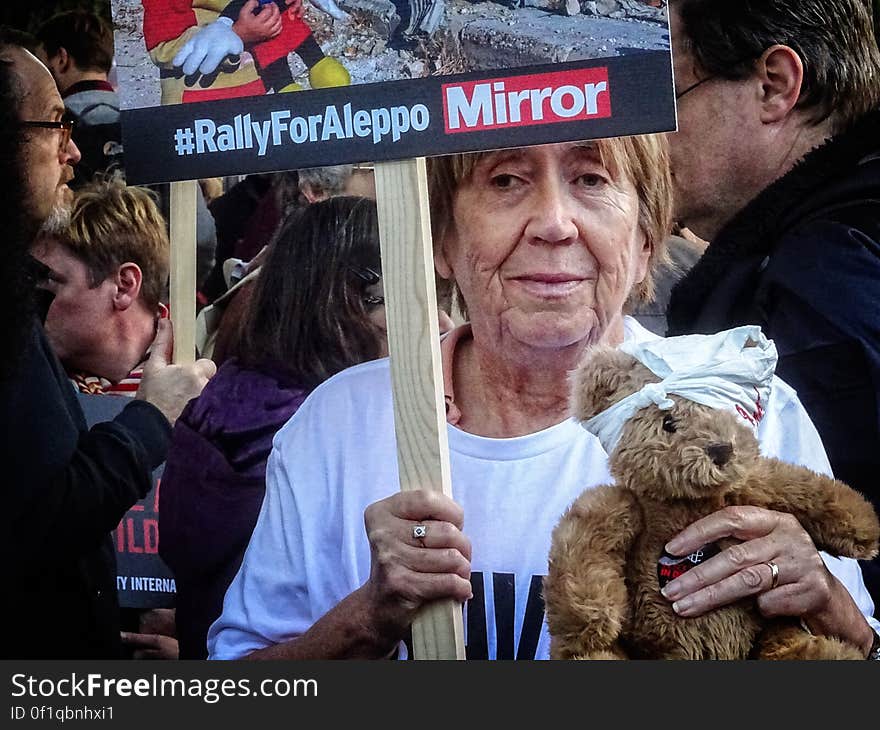 Photos taken at the rally for Aleppo on Saturday 22nd October 2016. Photos taken at the rally for Aleppo on Saturday 22nd October 2016.