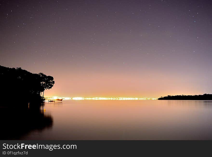 Sea Under Purple Sky