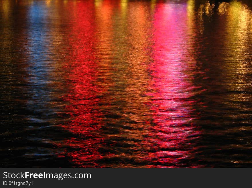 multicolored night water texture, Las Vegas