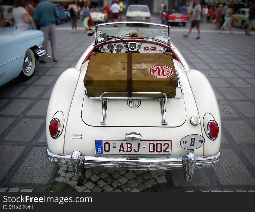 White Classic Mg Car