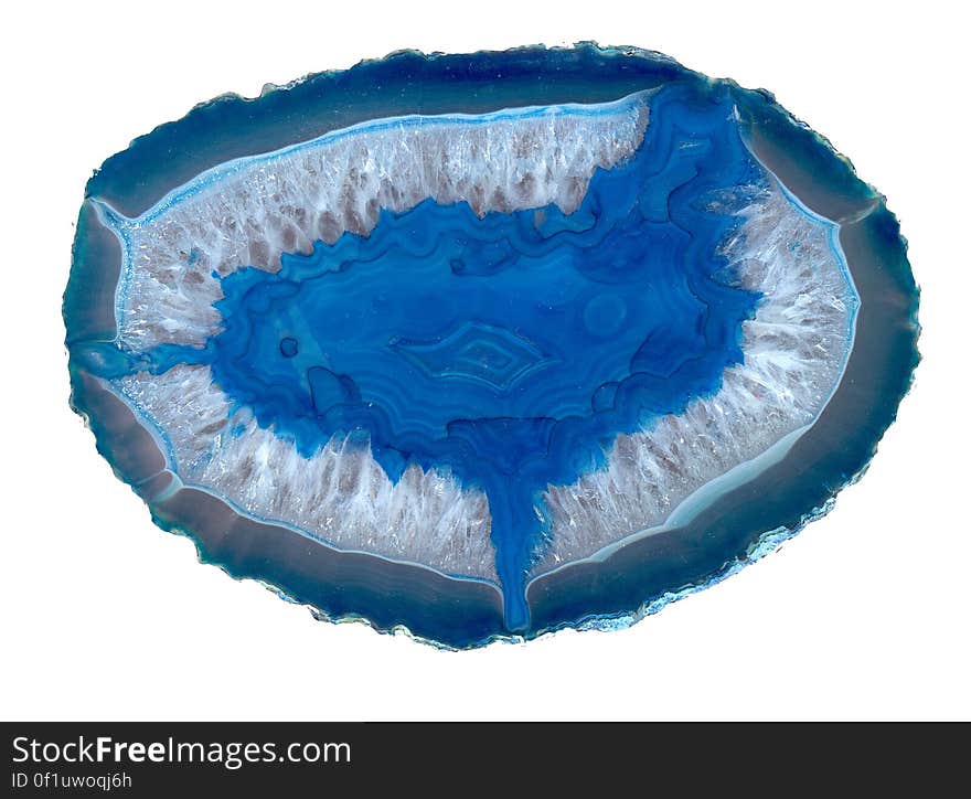 blue-dyed geode slice